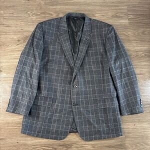 Baroni Couture Blazer Super 150's Wool Lanificio di Pray Grey Plaid 52R